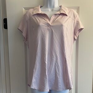 Athleta Light Pink Collared Short Sleeve Top